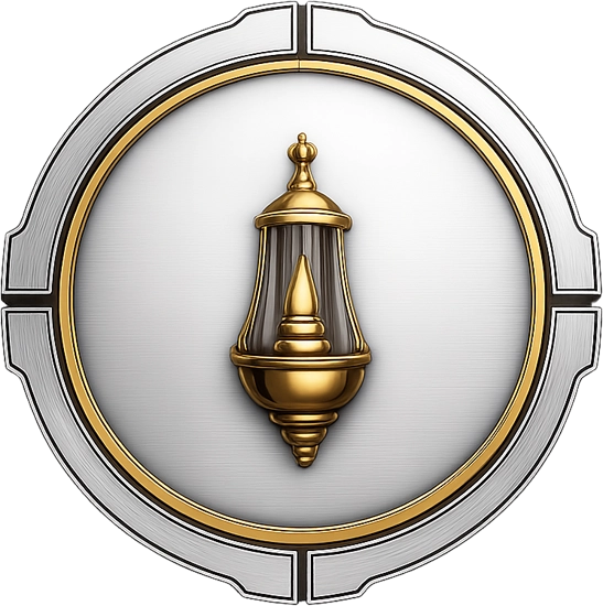 Icono de categoría línea Lumen de Lituarte en bronce con lámpara votiva del santuario para artículos religiosos católicos.